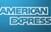 American Express logo in blue gradient.