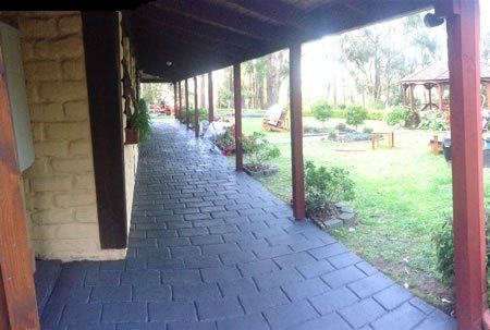 Sealing a paved porch.