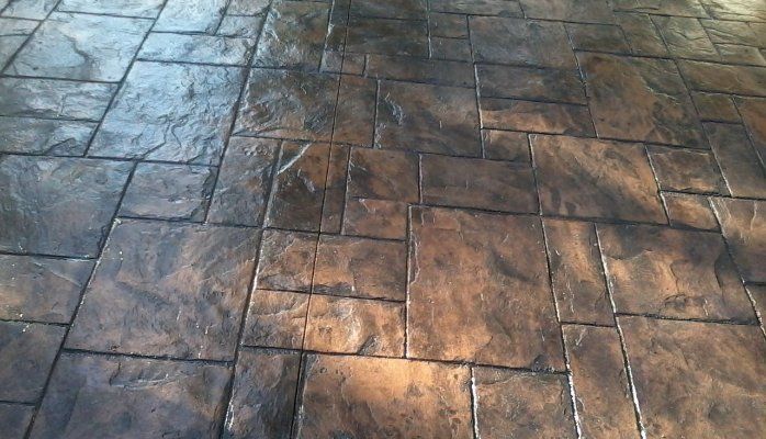 CONCRETE SEALING: Stamped concrete, also called pattern pave, needs sealing for protection.