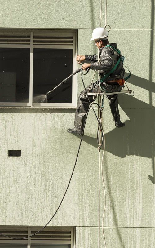 Abseiling For: Facade Cleaning | Wall Cleaning | Building Wash-Down | Bird Dropping Removal 