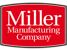 Miller Manufacturing Company logo in white text on a red rectangular sign