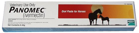 PANOMEC veterinary medicine box with horse and foal illustration on white background