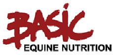 BASIC Equine Nutrition logo in red and black text