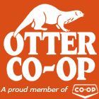 Orange Otter Co-op logo with a white otter and the text “OTTER CO-OP” and “A proud member of co-op”