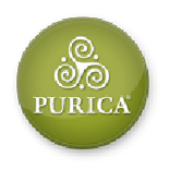 Green circular Purica logo with a white spiral emblem and the word “PURICA” below