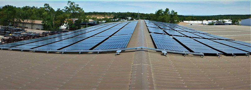 solar panels on a roof
