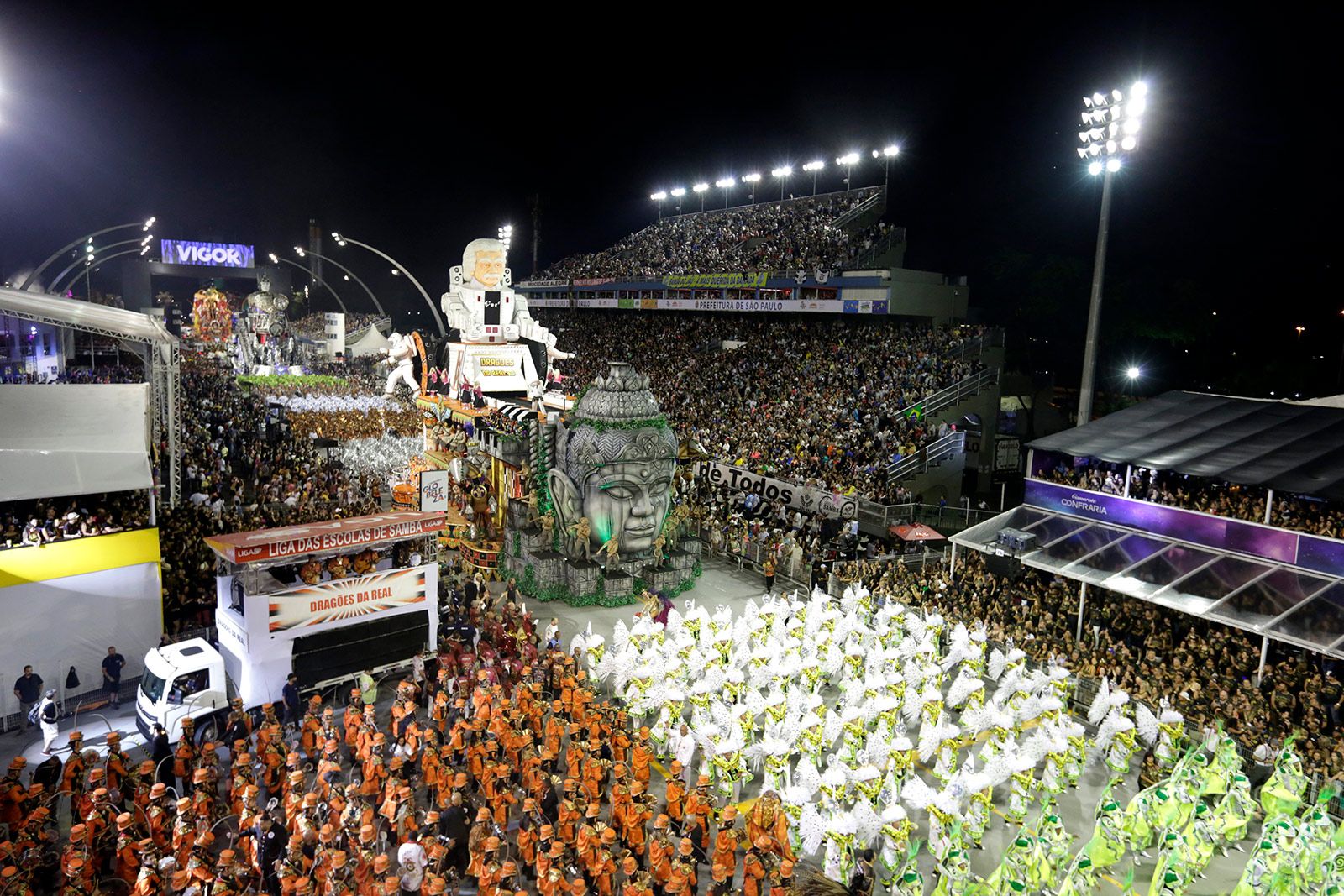 Dragões da Real samba school in São Paulo Photo: Jose Cordeiro/ SPTuris The Sambodrome in São Paulo in 2019