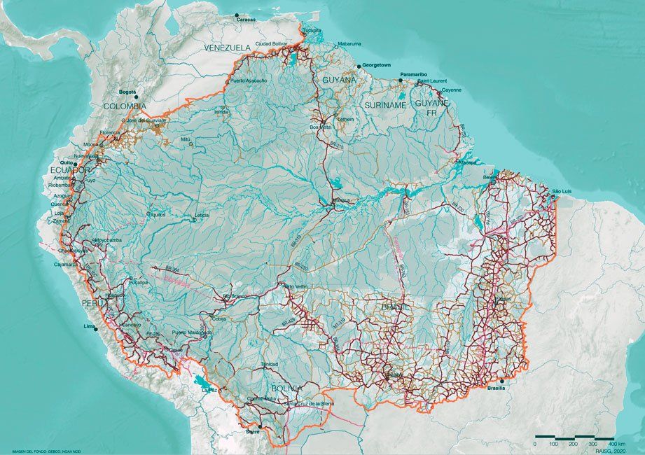 Map 7 - Highways and Railways in the Amazon A map of south america shows a lot of roads