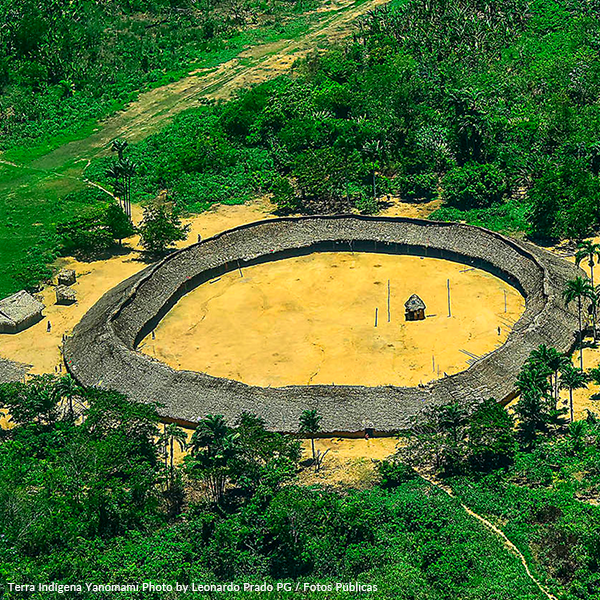Yanomami Indigenous Land Leonardo Prado PG Public Photos An aerial view of a large circle surrounded by trees
