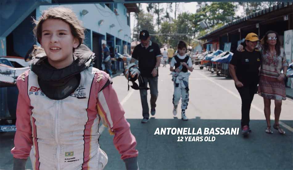Antonella bassani is 12 years old and is wearing a pink jacket