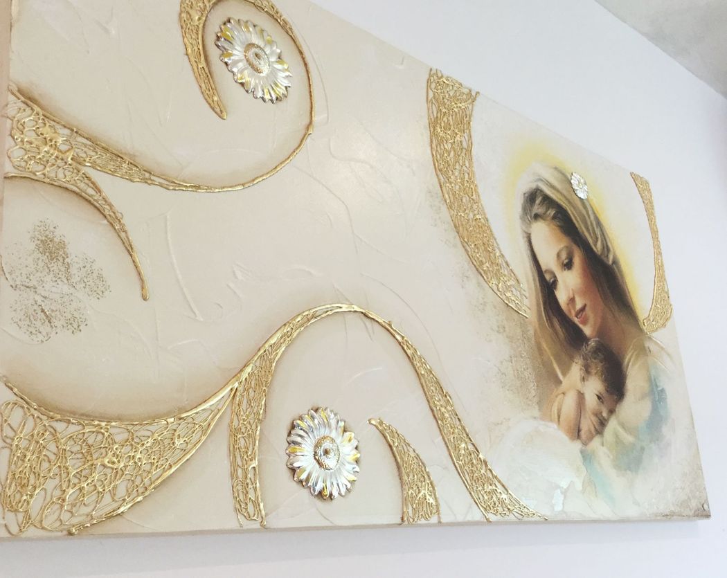 Quadro sacro con elementi in argento