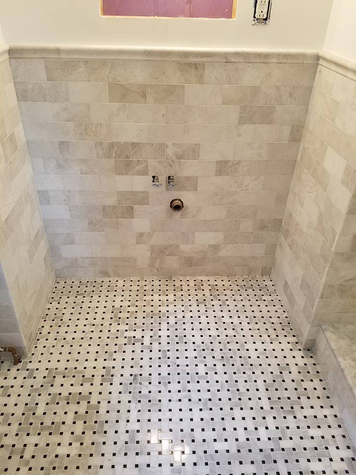 NJ Tile Contractors ─ New Shower Room in Bergen County, NJ