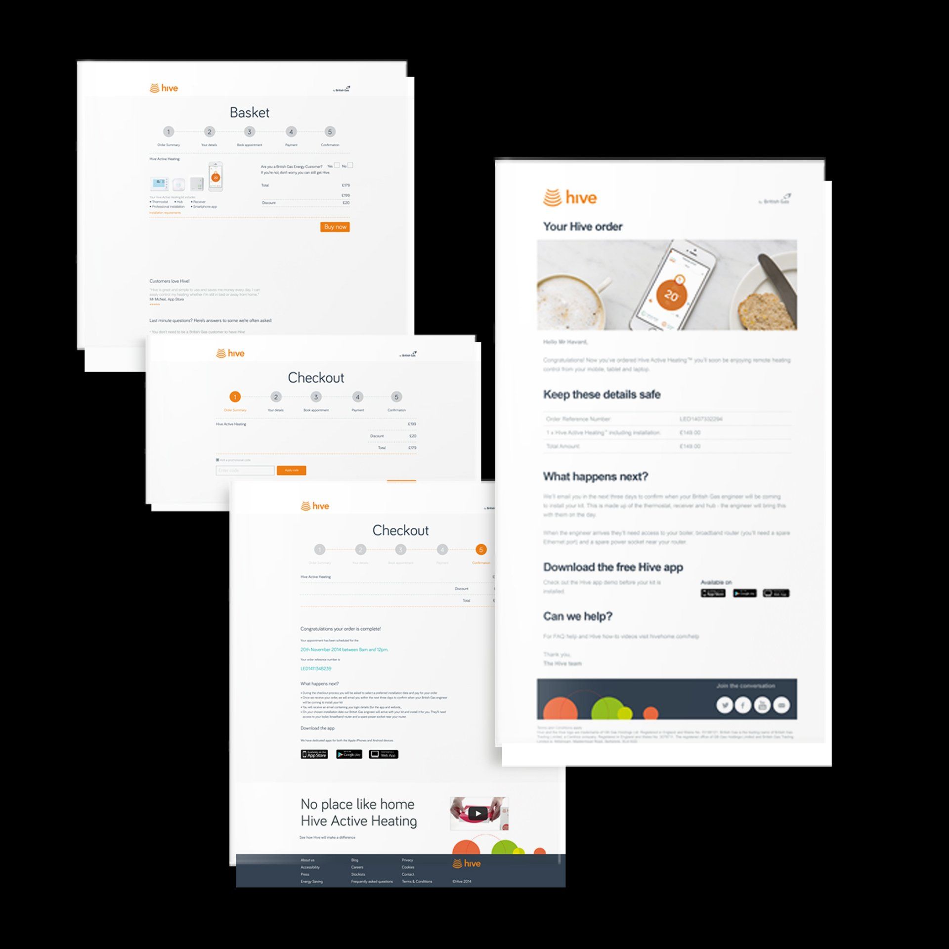 Hive website and email pages