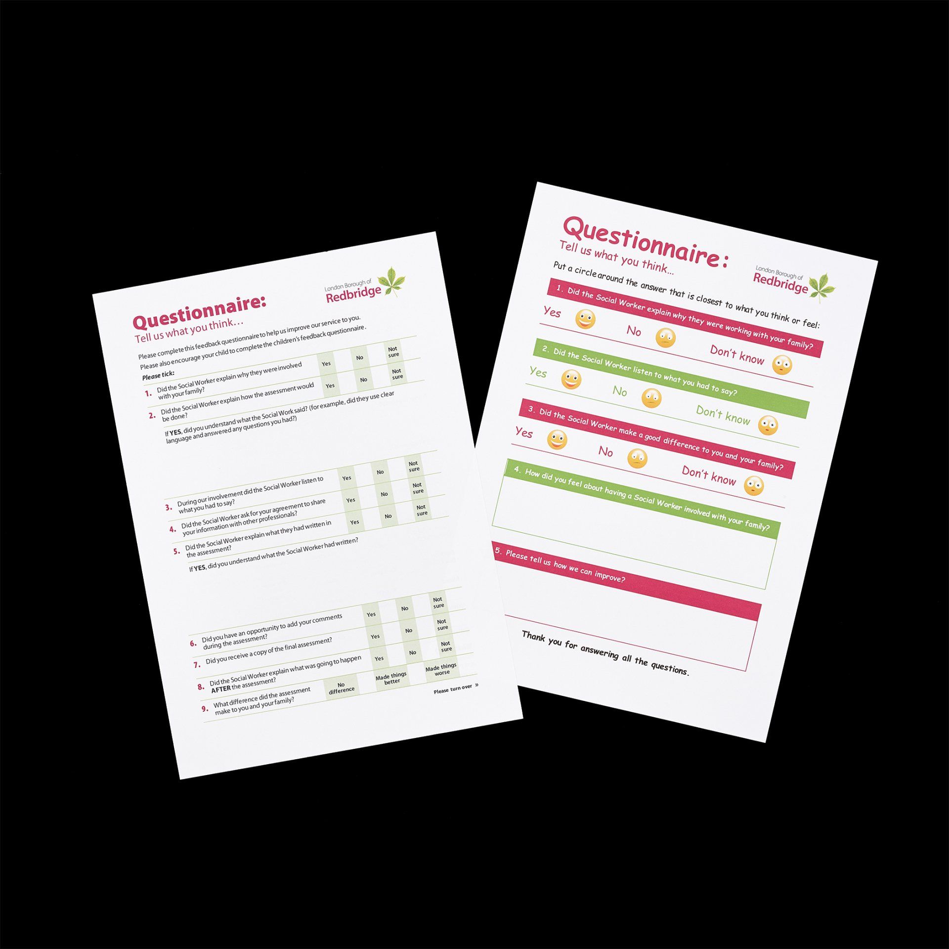 Redbridge questionnaire