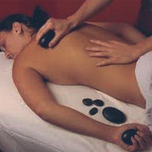 hot stone massage session