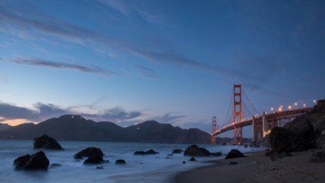 San Francisco Bridge — Night view of bridge in San Francisco, CA San Francisco Bridge — Night view of bridge in San Francisco, CA