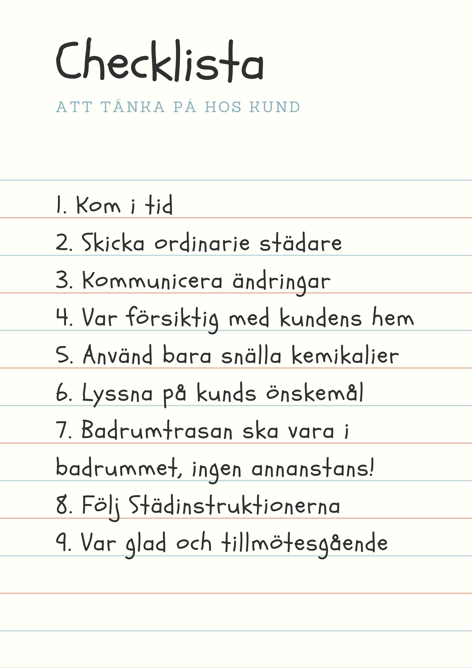 checklista hemstädning