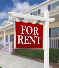 or Rent Sign in Front of House