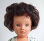 hoofd oude plastic pop met haar