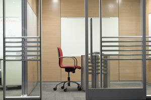 Empty business building indoors. Room and chair