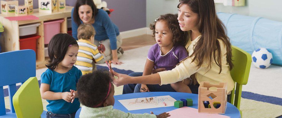 teacher with kids