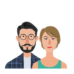 family retirement cartoon portrait