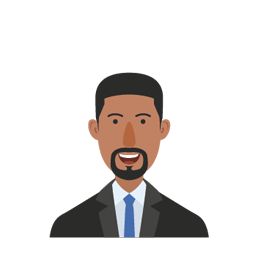 individual retirement male cartoon portrait