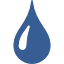 Blue water droplet.