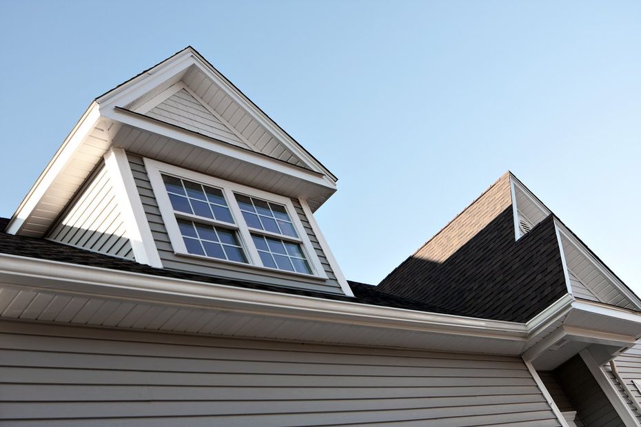 a house with shingles roof
