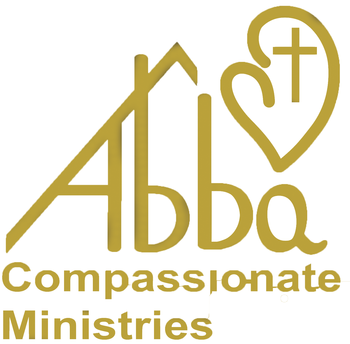 A gold logo for abba compassionate ministries