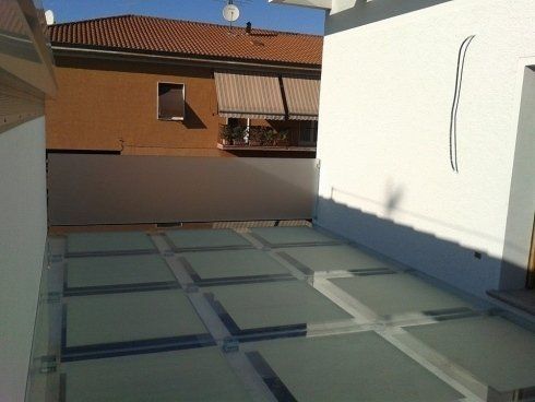 Glass railing and floor