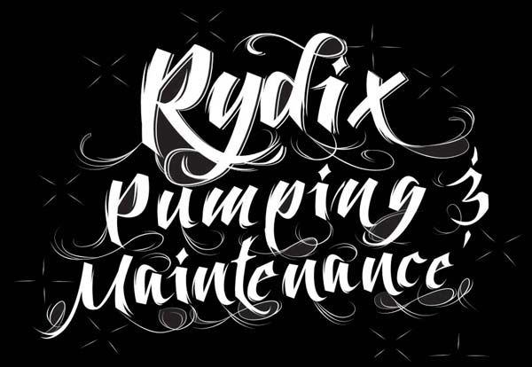Rydix pumping 3 maintenance is written in white on a black background.