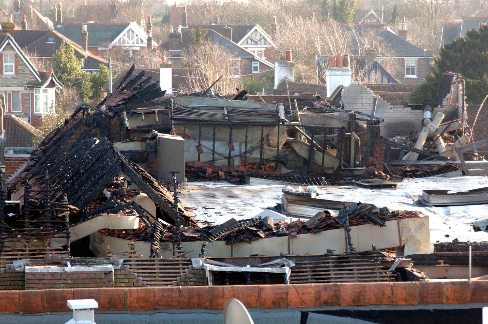 Burnt out house