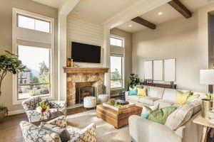Luxurious Living Room with Sunset View