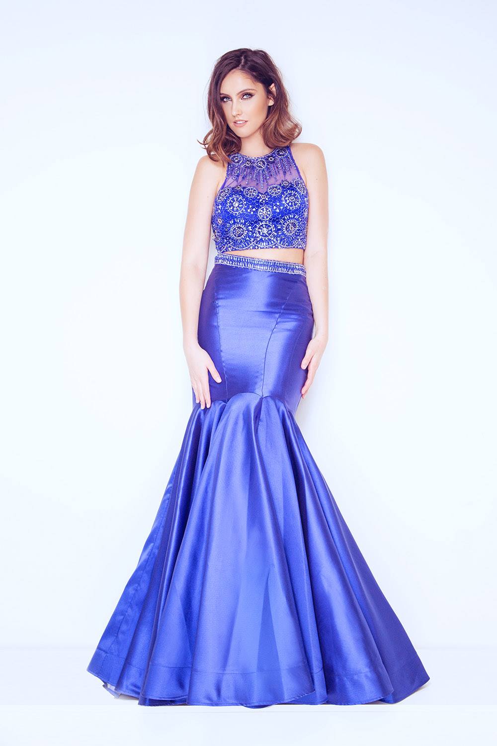 blue color skirt  with matching top