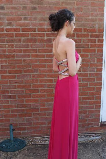 Beautiful lady in pink dress