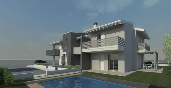 Render villa con piscina