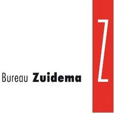 Logo van Bureau Zuidema: zwarte tekst op een witte achtergrond met een rode verticale rechthoek en een witte 