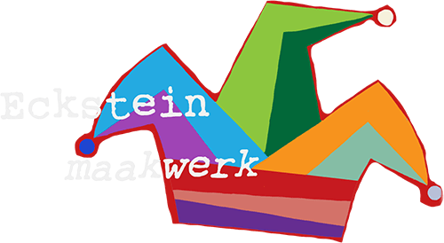 Kleurrijk narrenmutslogo met de tekst 