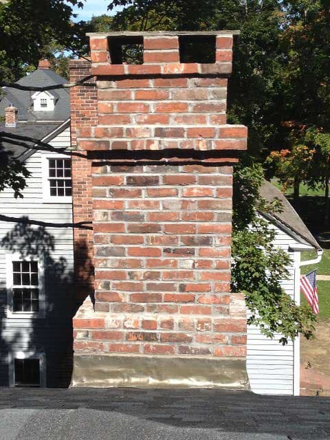 Designed Brick Chimney – West Springfield, MA – Rolandini Brothers Masonry