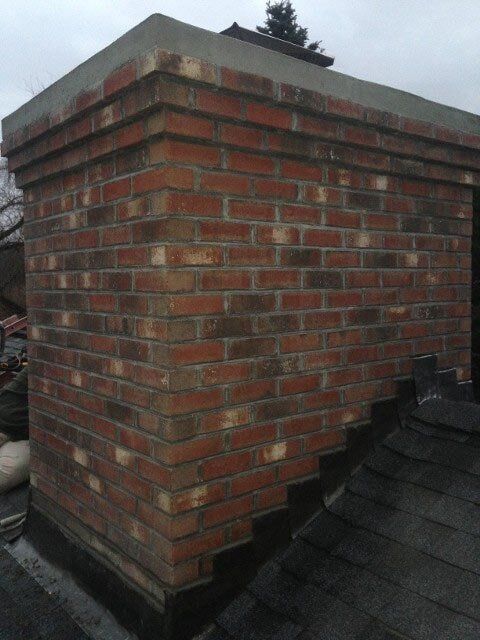 Chimney Made of Brick and Stone – West Springfield, MA – Rolandini Brothers Masonry