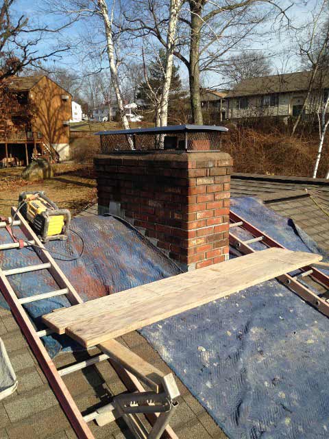 Chimney Under Construction – West Springfield, MA – Rolandini Brothers Masonry