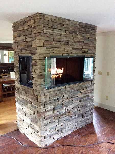 Wall with Fireplace – West Springfield, MA – Rolandini Brothers Masonry
