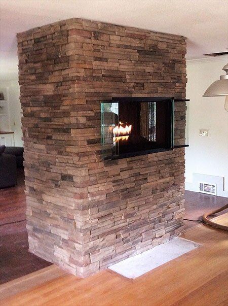 Brick Wall with Fireplace – West Springfield, MA – Rolandini Brothers Masonry
