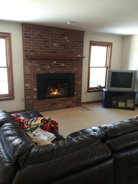 Living Room with Fireplace – West Springfield, MA – Rolandini Brothers Masonry