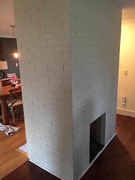 White Brick Fireplace – West Springfield, MA – Rolandini Brothers Masonry