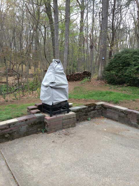 Covered Outdoor Fireplace – West Springfield, MA – Rolandini Brothers Masonry