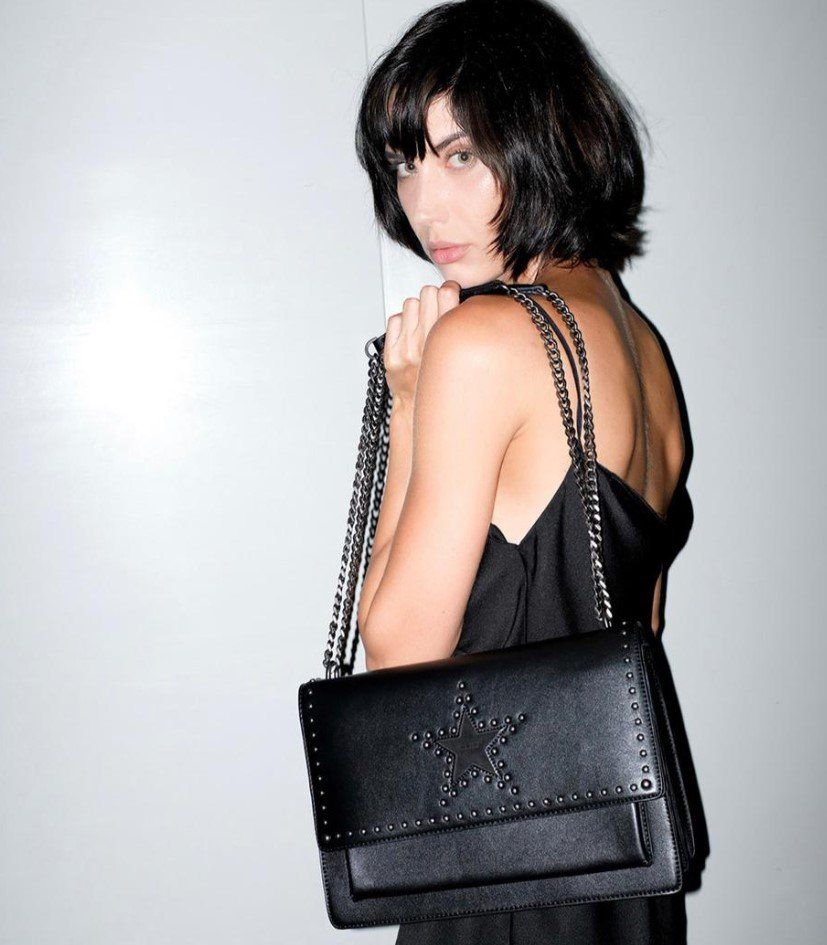 borsa in pelle nera
