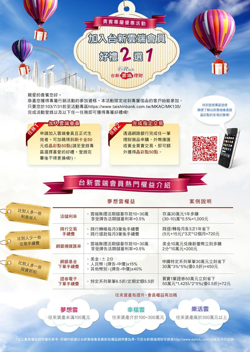 台新銀行-加入雲端會員好禮