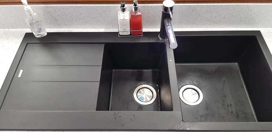 dark modern sink